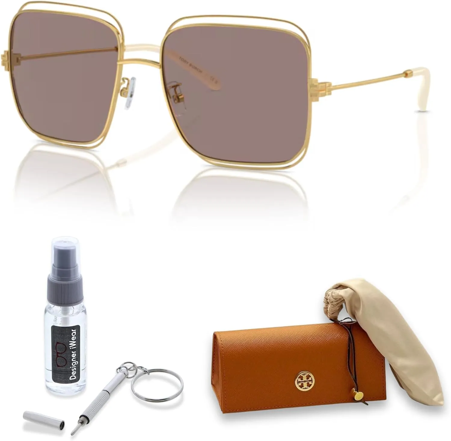 Tory Burch TY6107 Square Sunglasses for Women   BUNDLE With Designer iWear Complimentary Eyewear Kit