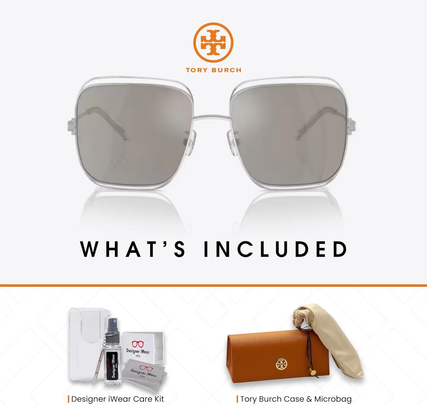 Tory Burch TY6107 Square Sunglasses for Women   BUNDLE With Designer iWear Complimentary Eyewear Kit