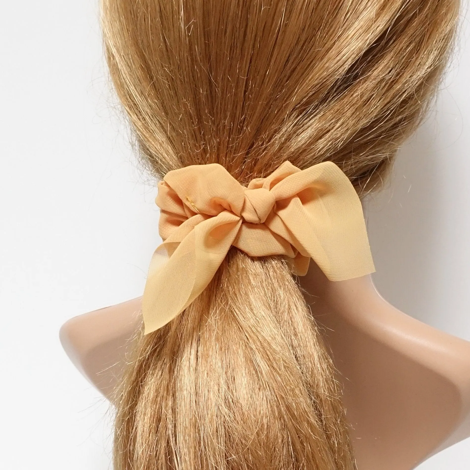 translucent chiffon bow knot scrunchies pretty women scrunchie hair accessory