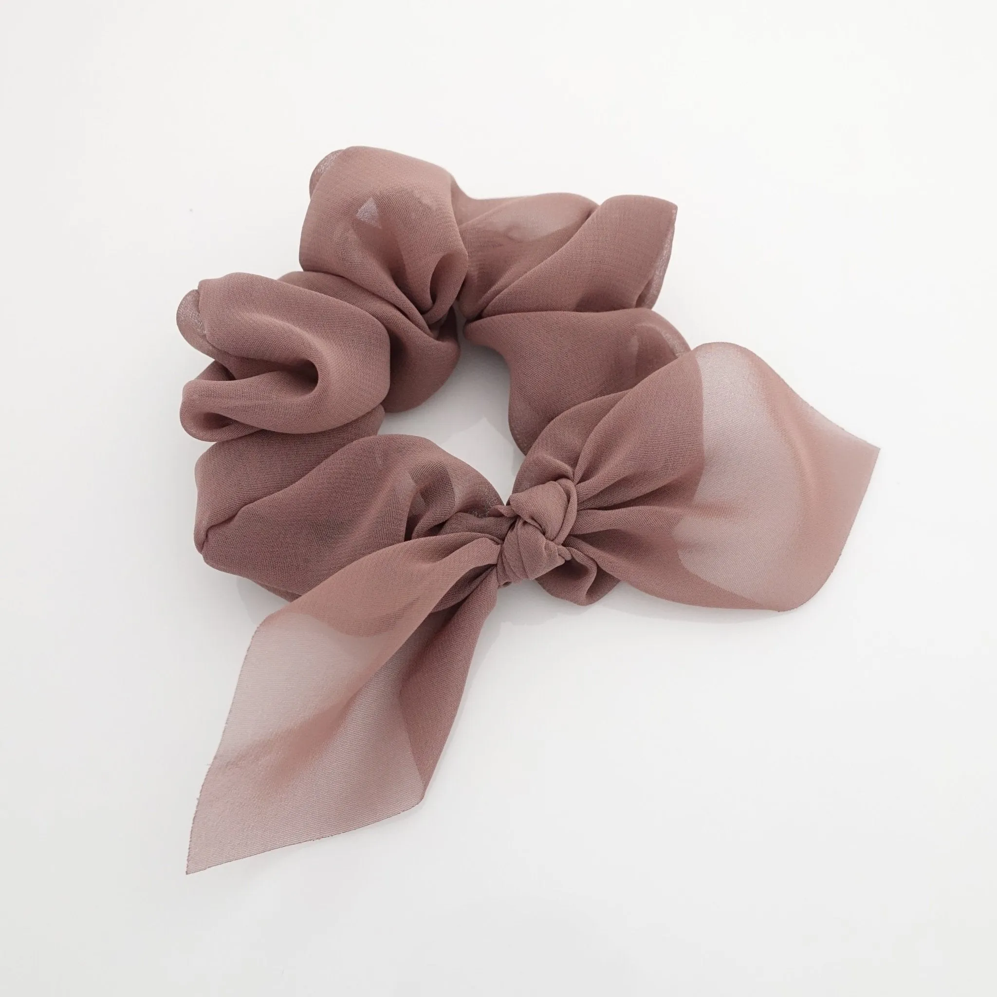 translucent chiffon bow knot scrunchies pretty women scrunchie hair accessory