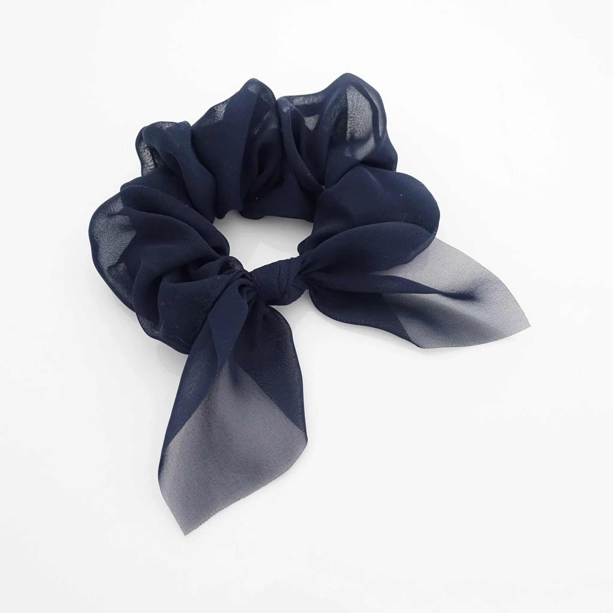 translucent chiffon bow knot scrunchies pretty women scrunchie hair accessory