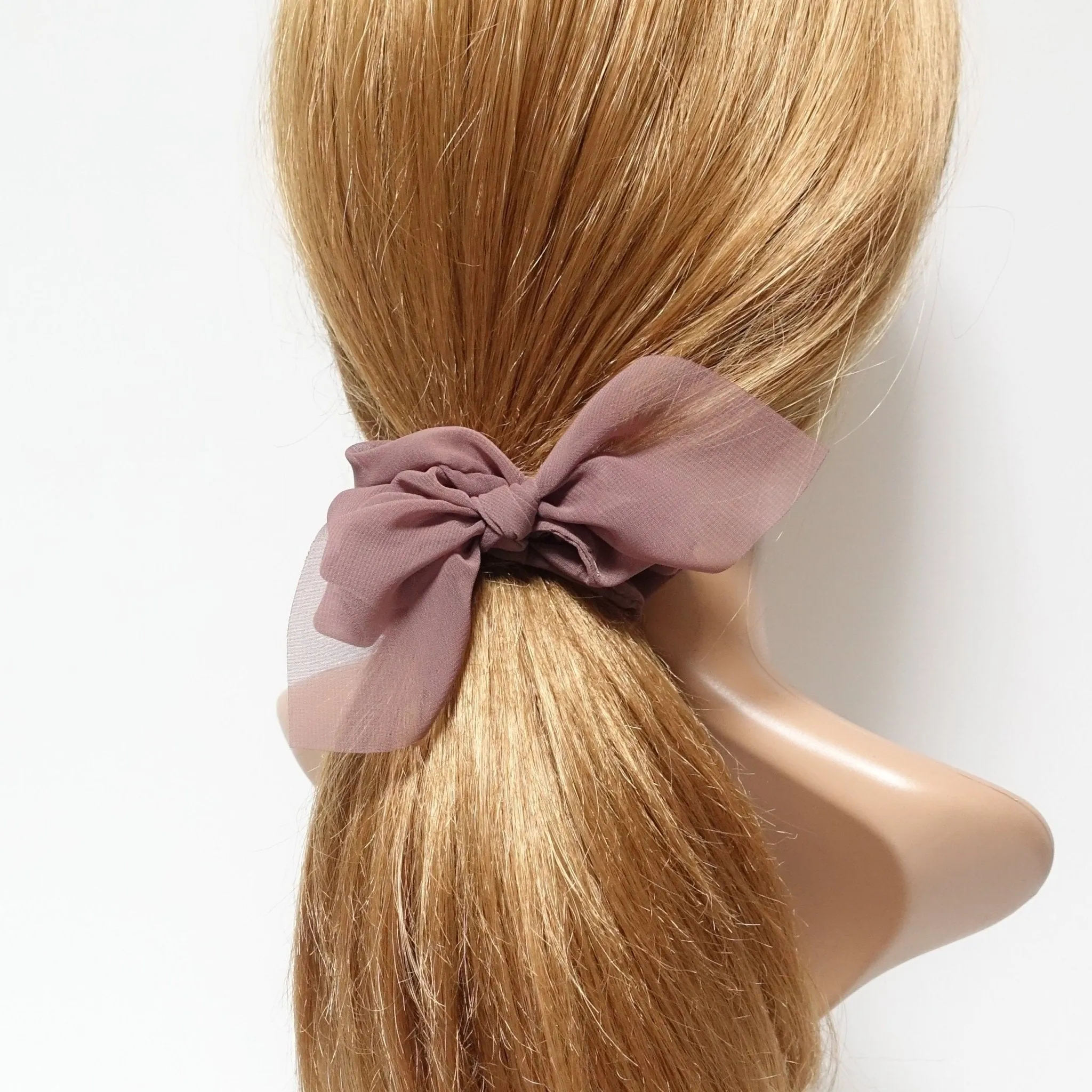 translucent chiffon bow knot scrunchies pretty women scrunchie hair accessory