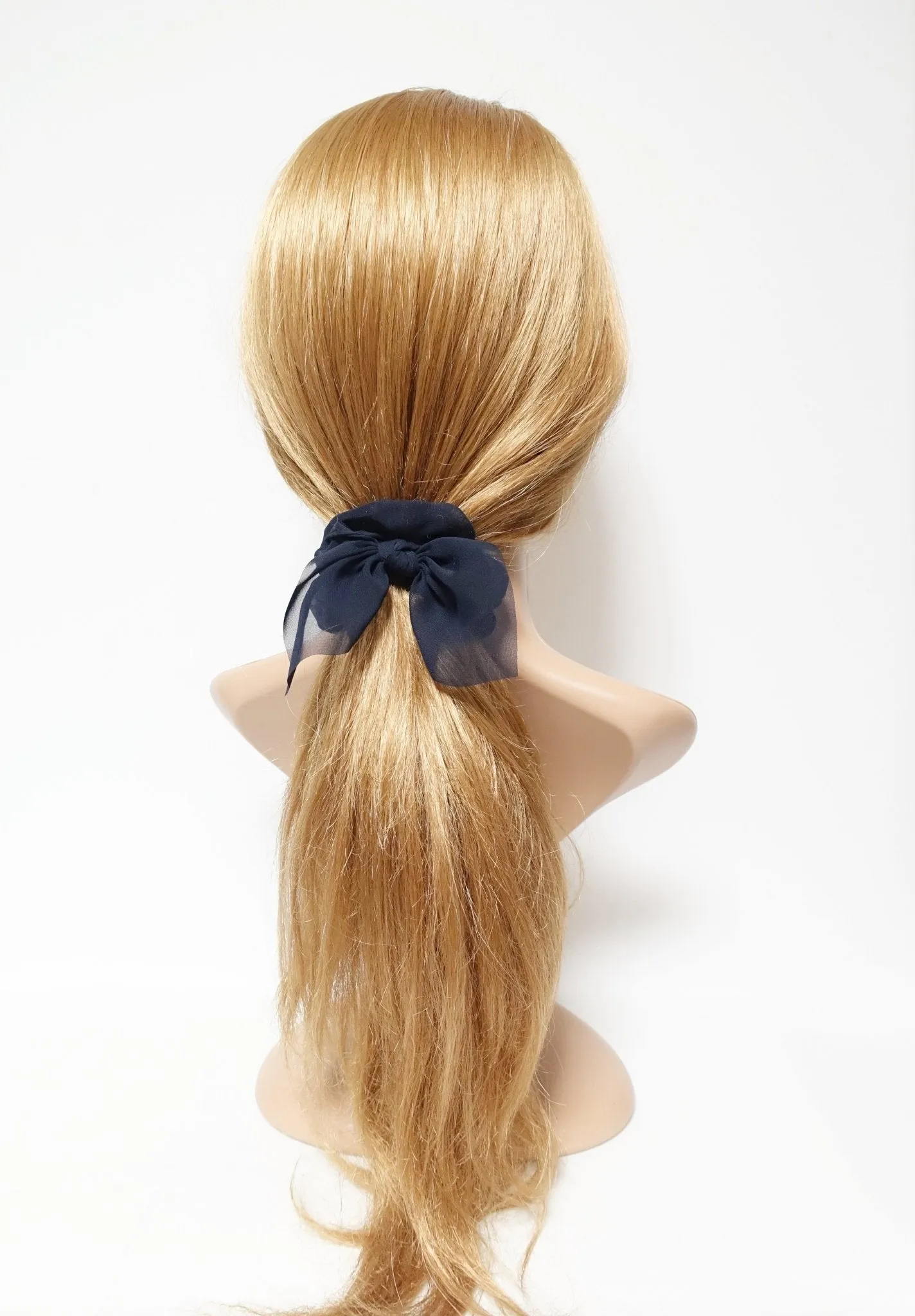 translucent chiffon bow knot scrunchies pretty women scrunchie hair accessory