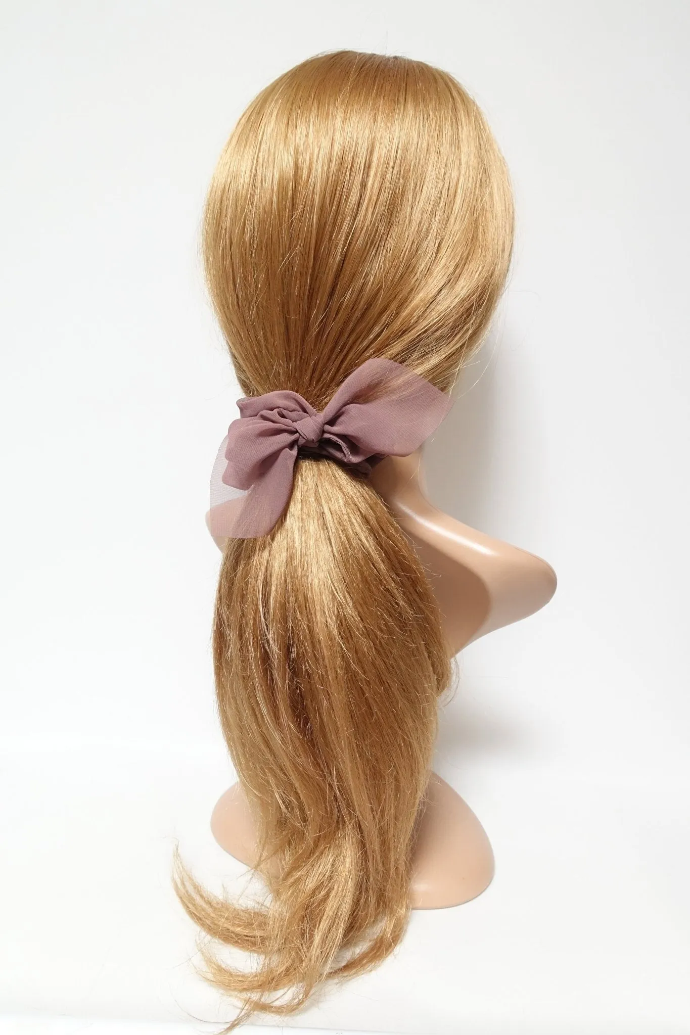 translucent chiffon bow knot scrunchies pretty women scrunchie hair accessory