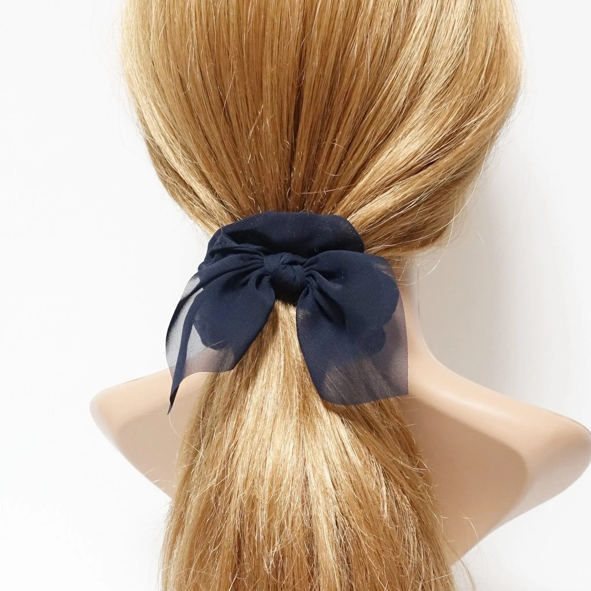 translucent chiffon bow knot scrunchies pretty women scrunchie hair accessory