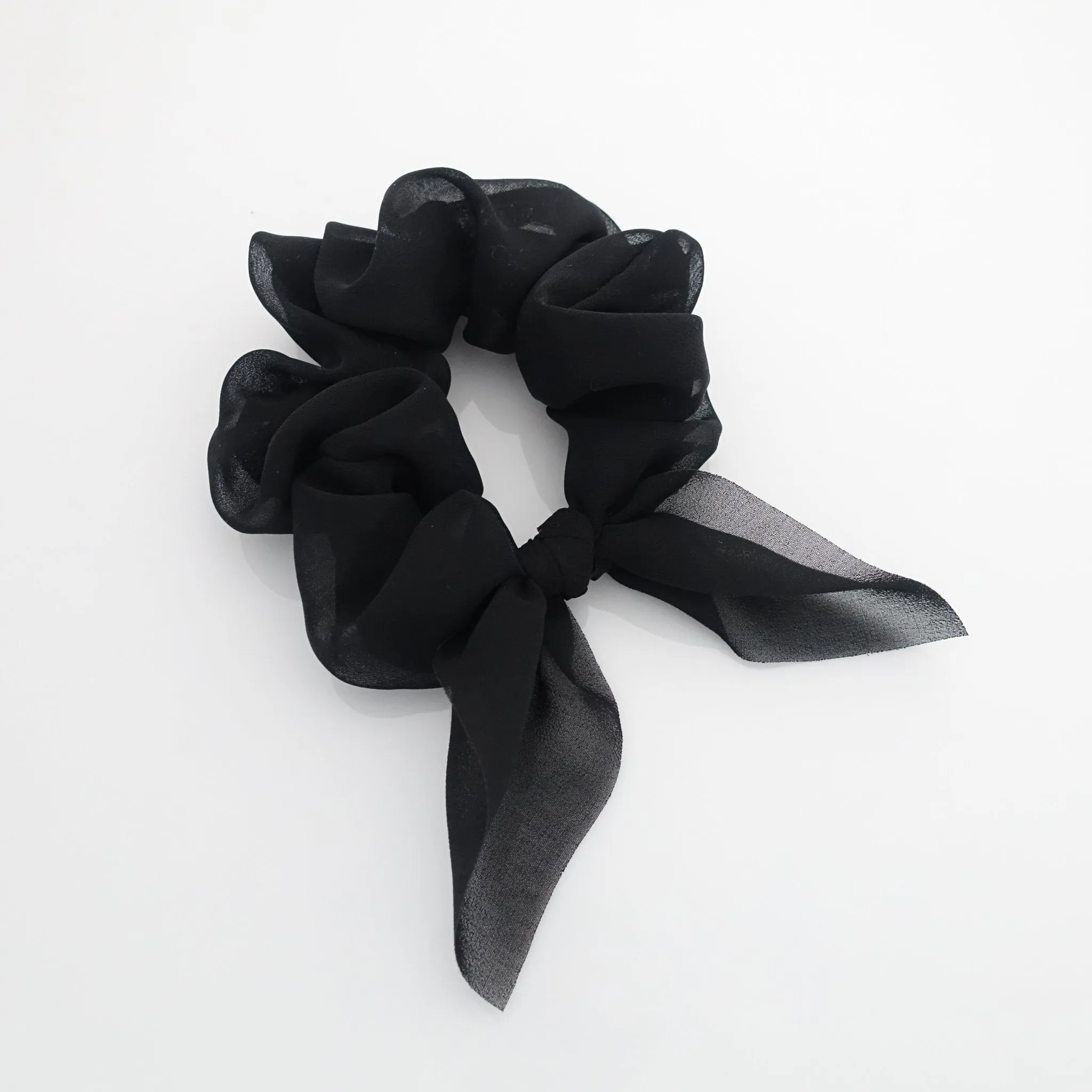 translucent chiffon bow knot scrunchies pretty women scrunchie hair accessory