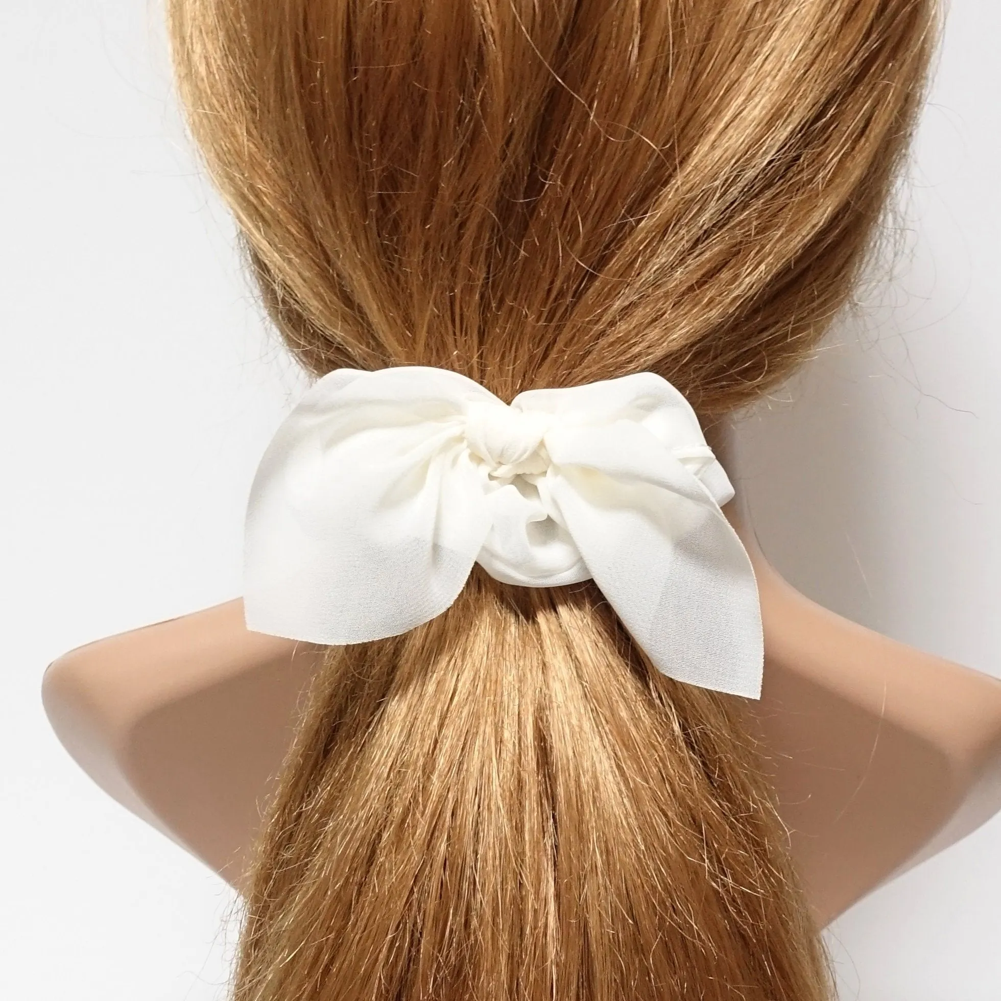 translucent chiffon bow knot scrunchies pretty women scrunchie hair accessory