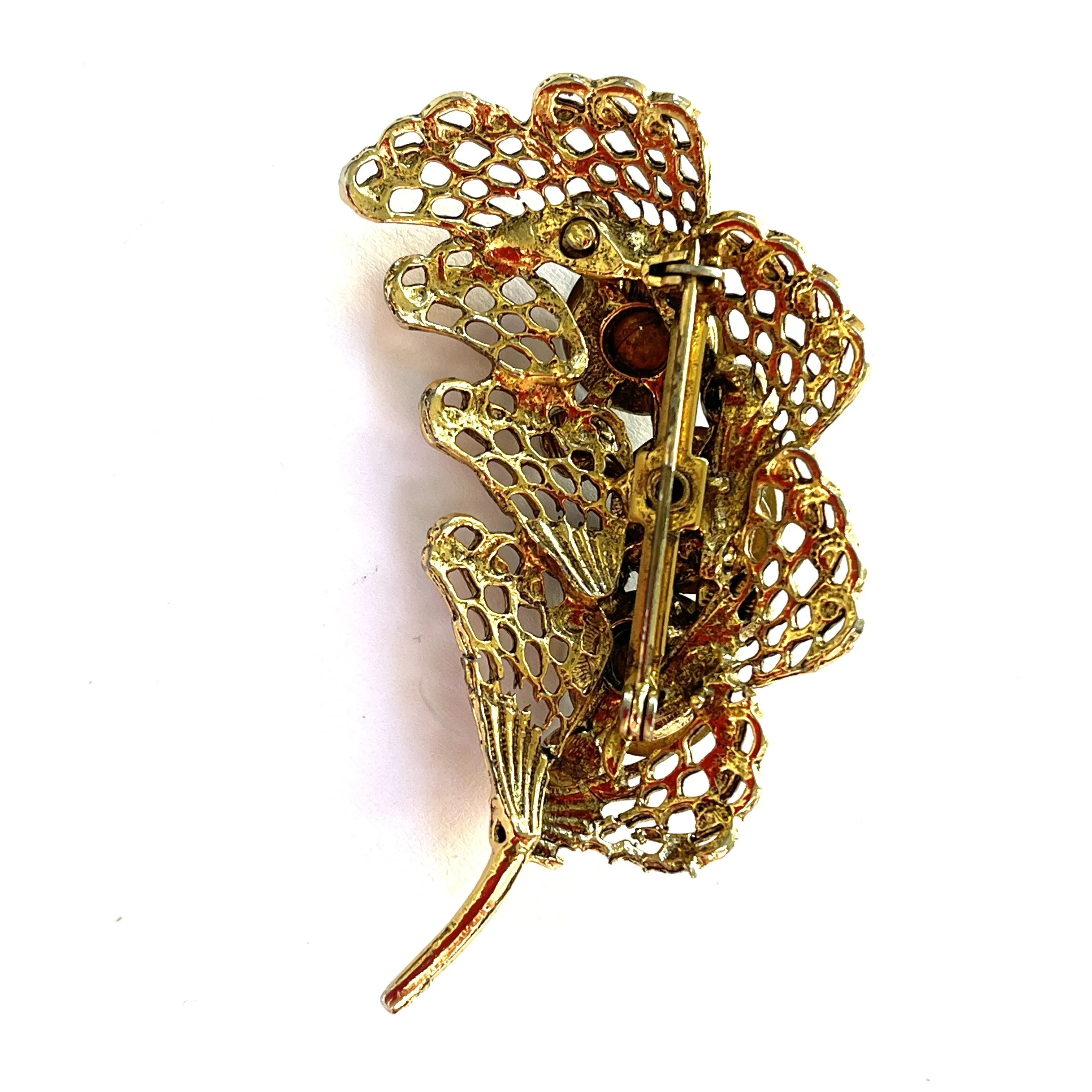 Translucent Rivoli Rhinestone Vintage Brooch