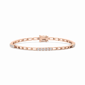 1 ctw Round Lab Grown Diamond Bar Link Bracelet  - 7 Inches Adaptable View