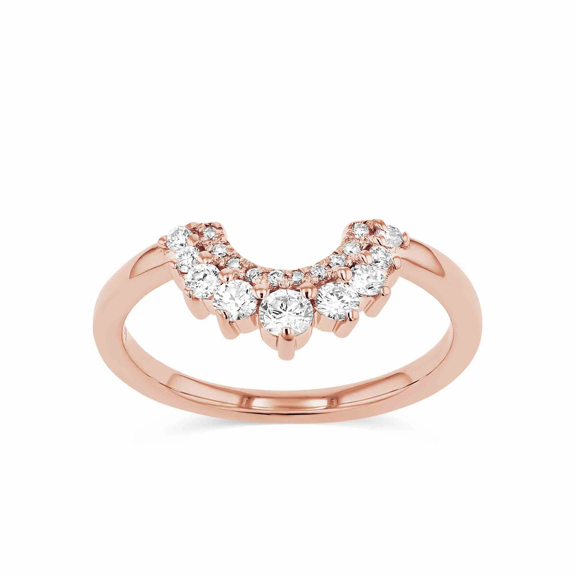 Sonny 1/6 ctw Round Lab Grown Diamond Double Row Curved Band Bendable Item Personal Item