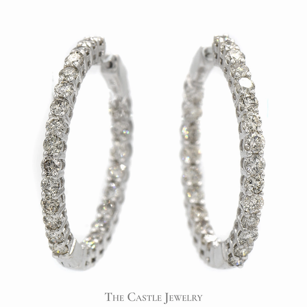 Trendy Item 5cttw Inside Out Diamond Hollywood Hoop Earrings in 14k White Gold