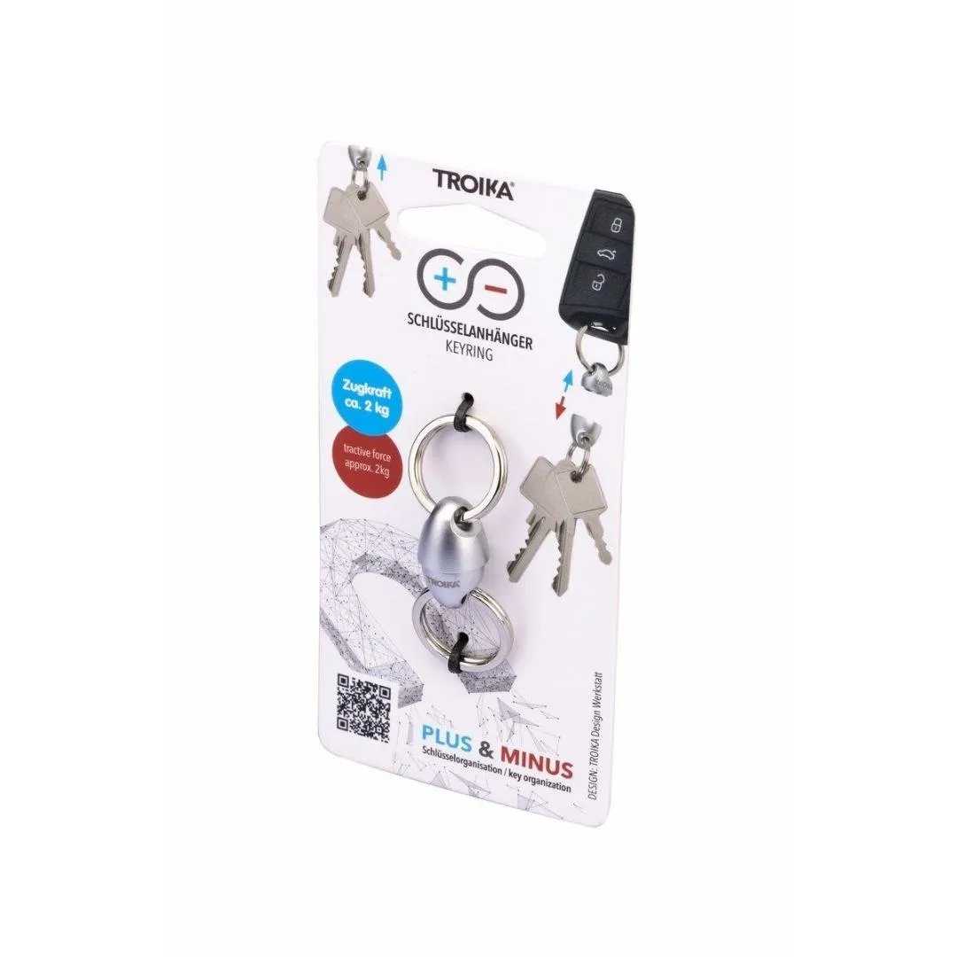 Troika Plus Minus, Quick Release Magnetic Keychain Mat Grey