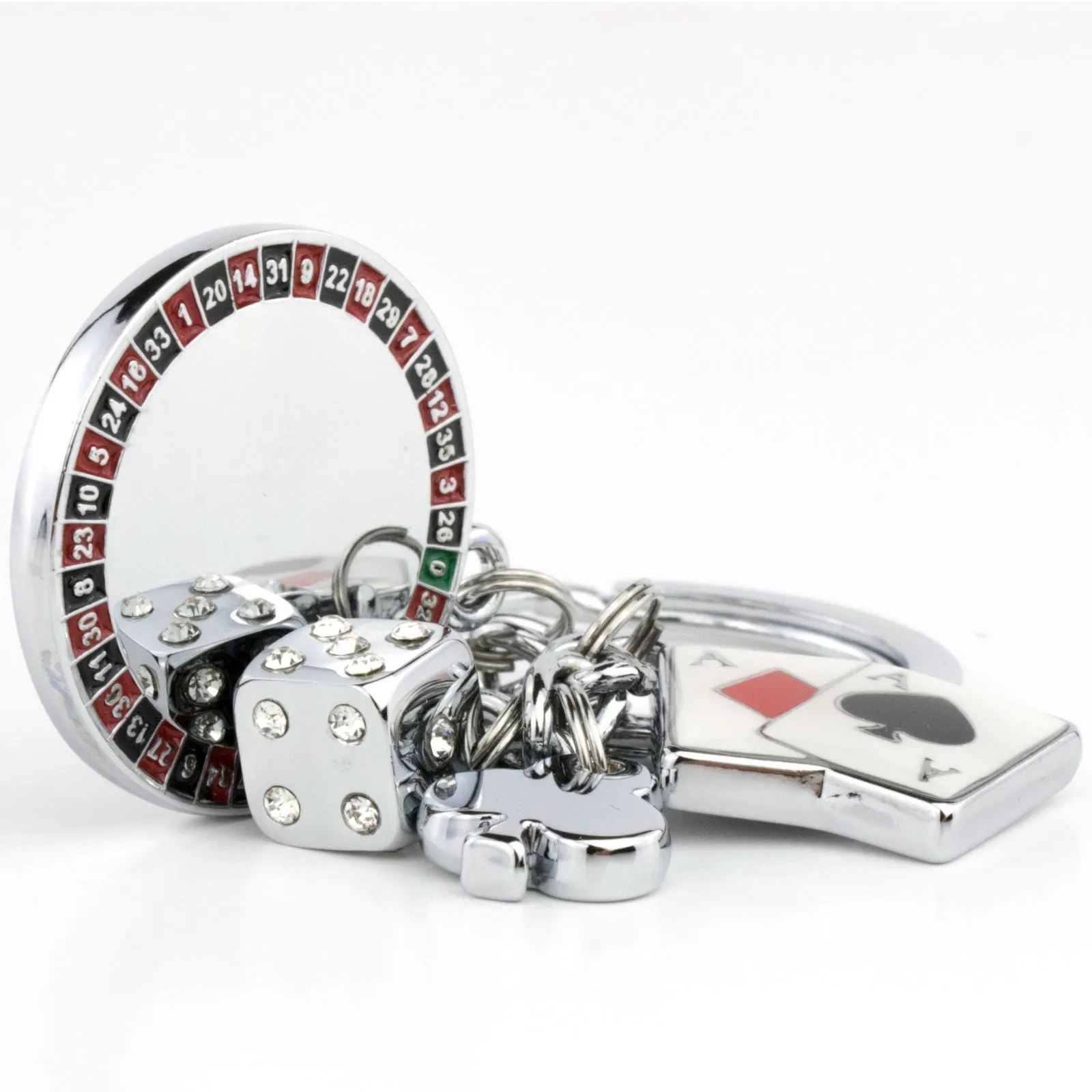 Troika Vegas Grand Casino, Keychain with Enamel Casino Game Charms