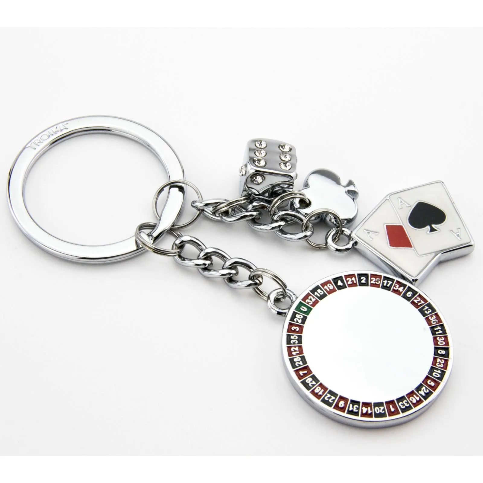 Troika Vegas Grand Casino, Keychain with Enamel Casino Game Charms