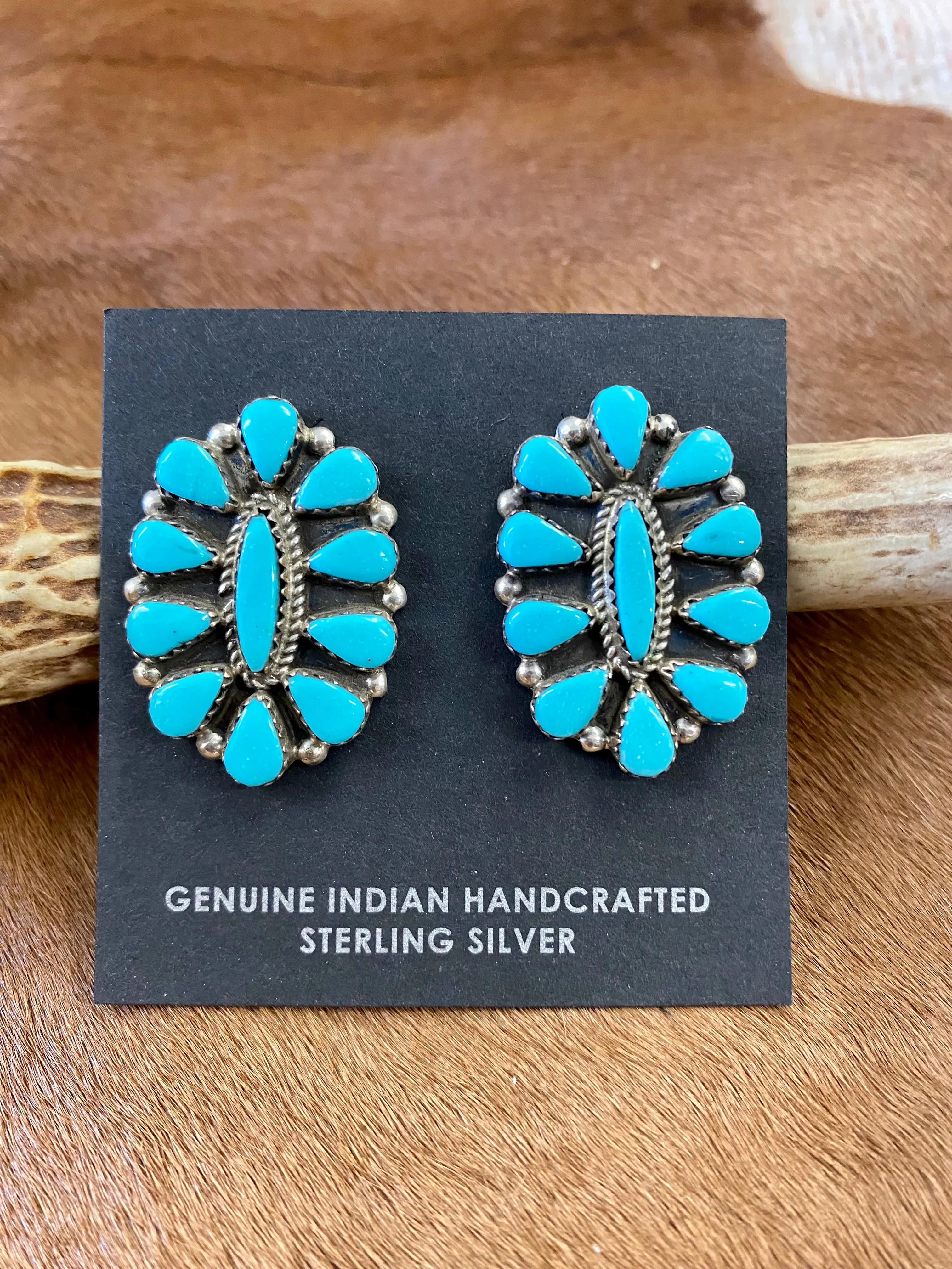 Turquoise Cluster Earrings