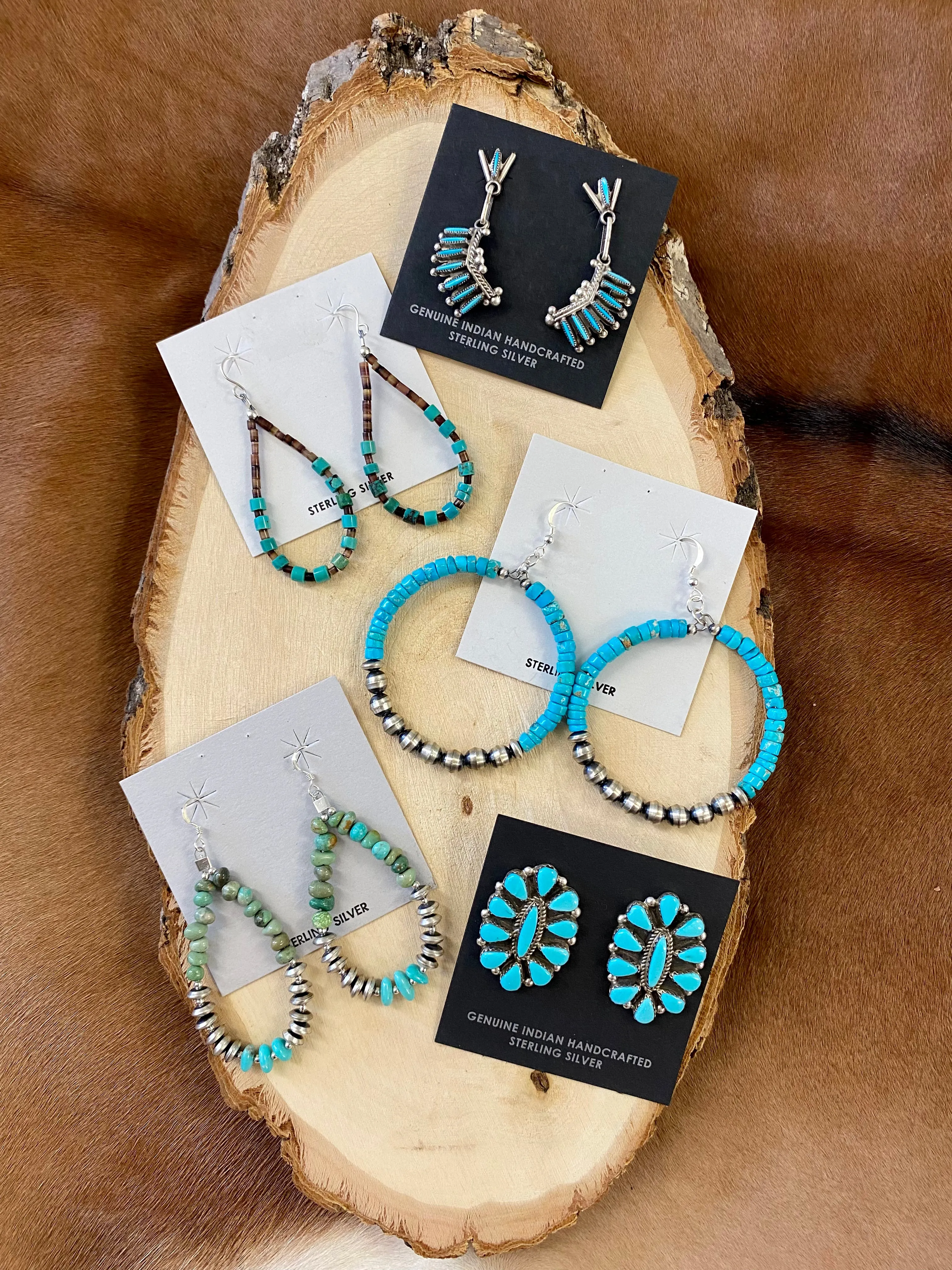 Turquoise Cluster Earrings
