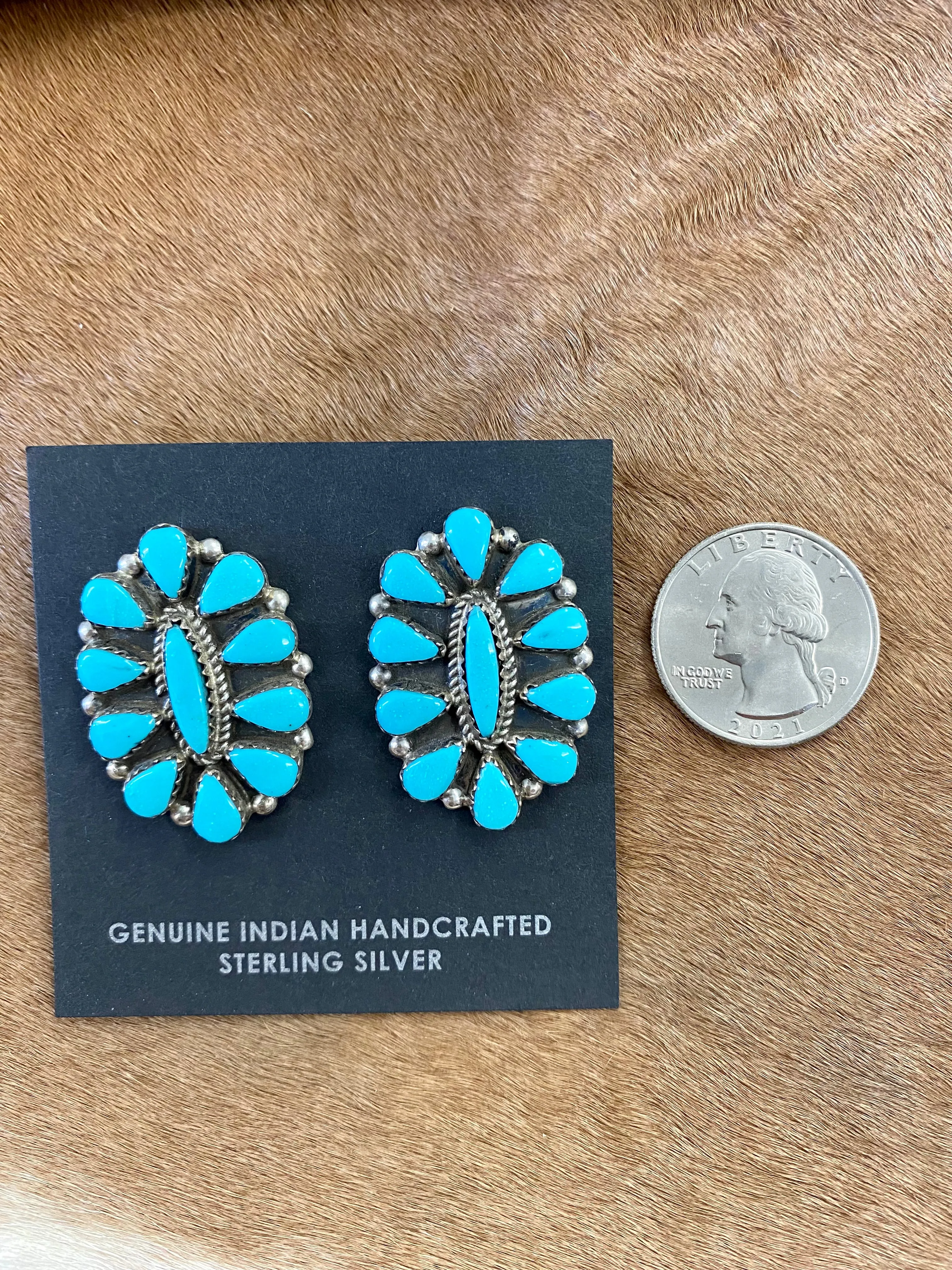 Turquoise Cluster Earrings
