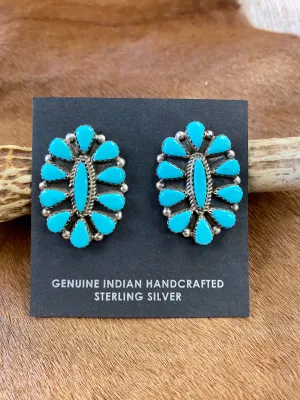 Turquoise Cluster Earrings
