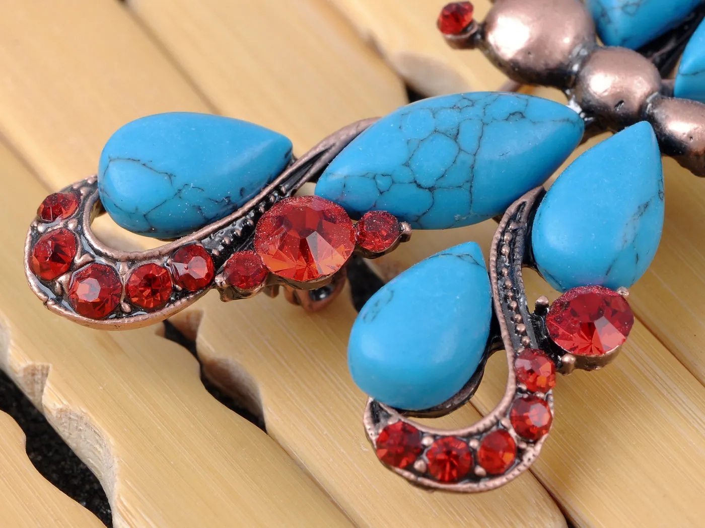 Turquoise Ruby Dragonfly Pin Brooch