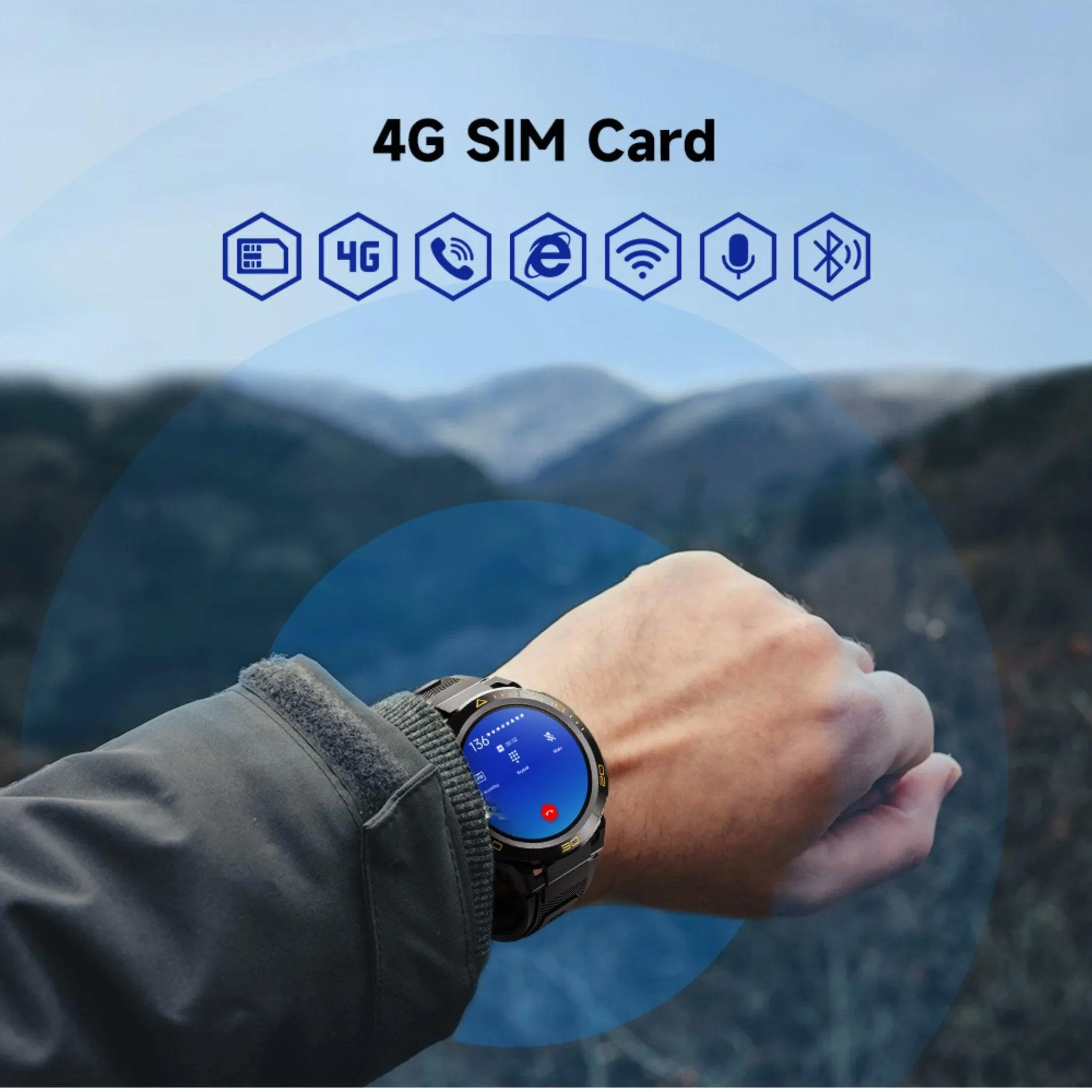 TUTT ZL1 Rugged Android AMOLED Smart Watch 4G GPS | 2MP HD Camera | IP68 1 ATM | 2GB-16GB ROM | Titanium Alloy