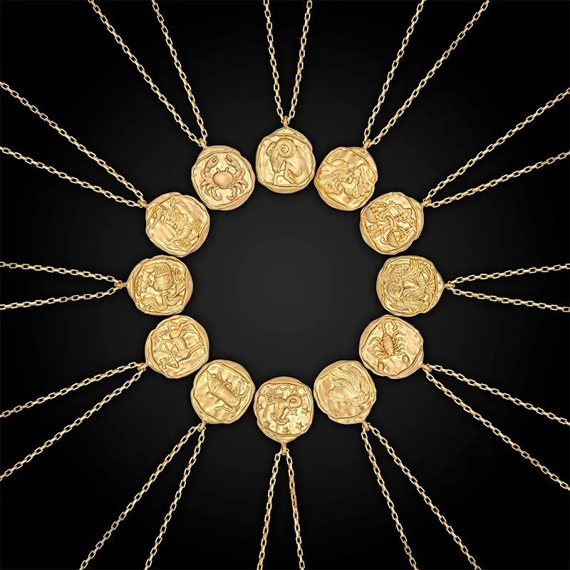 twelve zodiac signs necklace