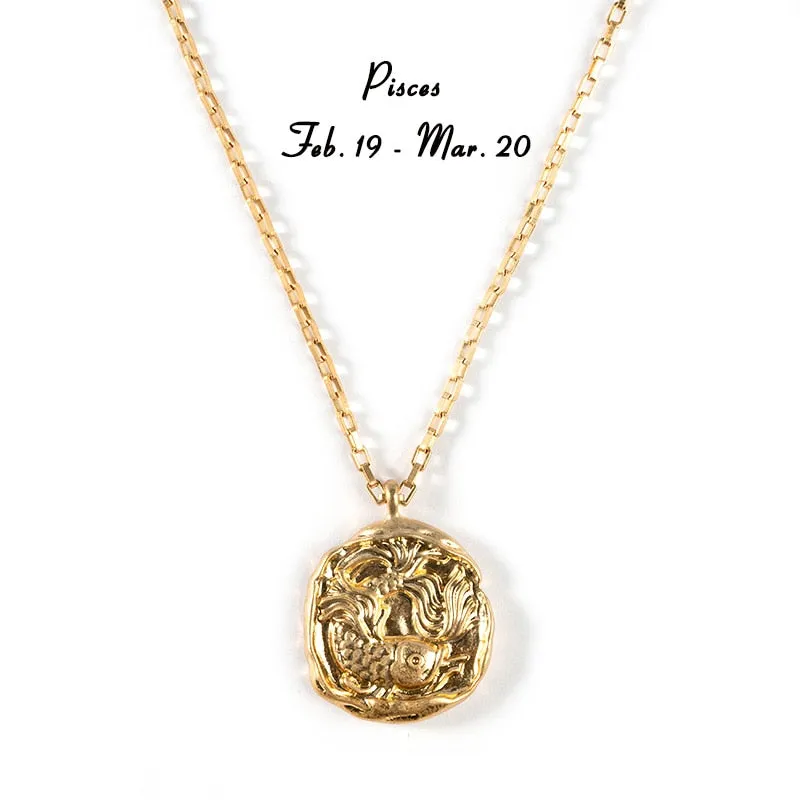 twelve zodiac signs necklace