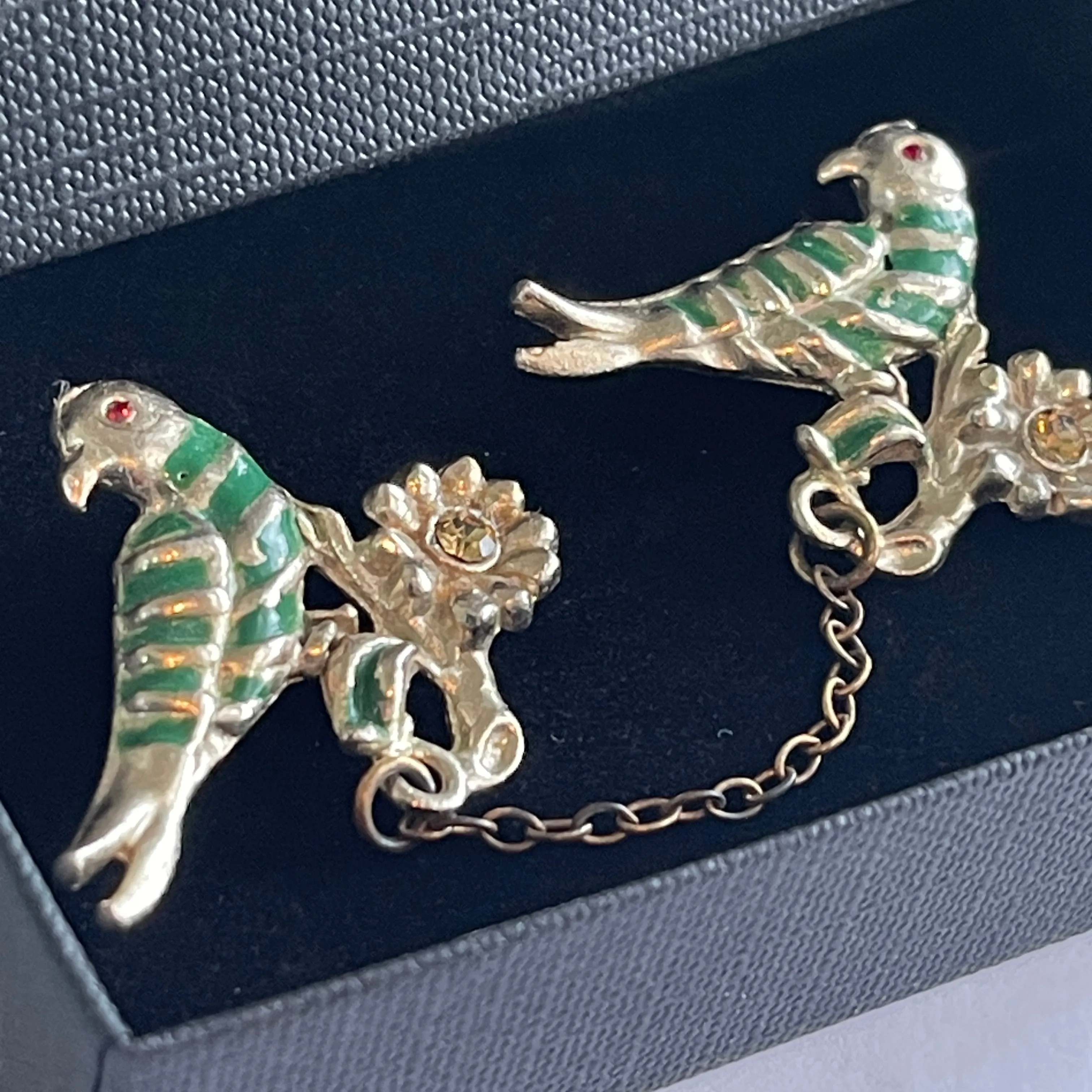Twin Birds 1950's Vintage Brooch