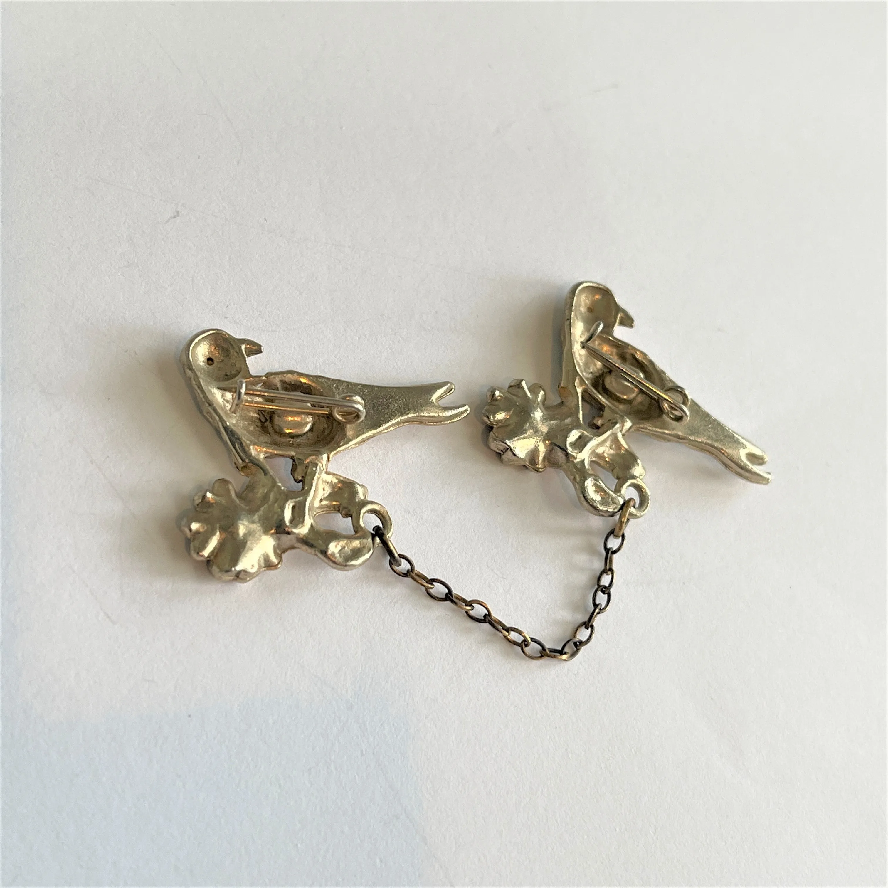 Twin Birds 1950's Vintage Brooch
