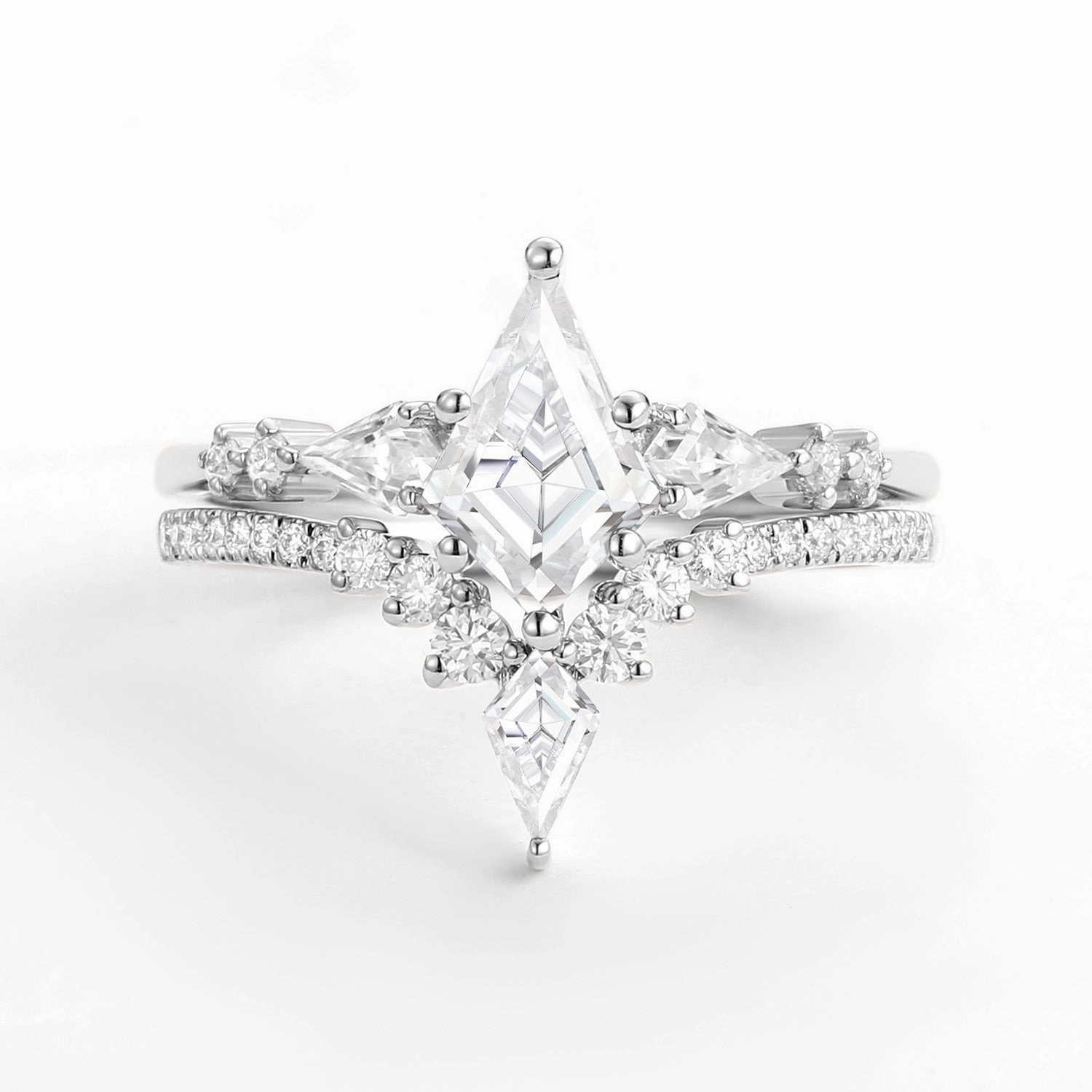 Twin Flames - Women Kite Moissanite Wedding Ring Sets 2pcs Luxury Gifts