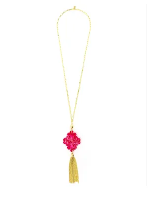 Twirling Blossom Tassel Necklace