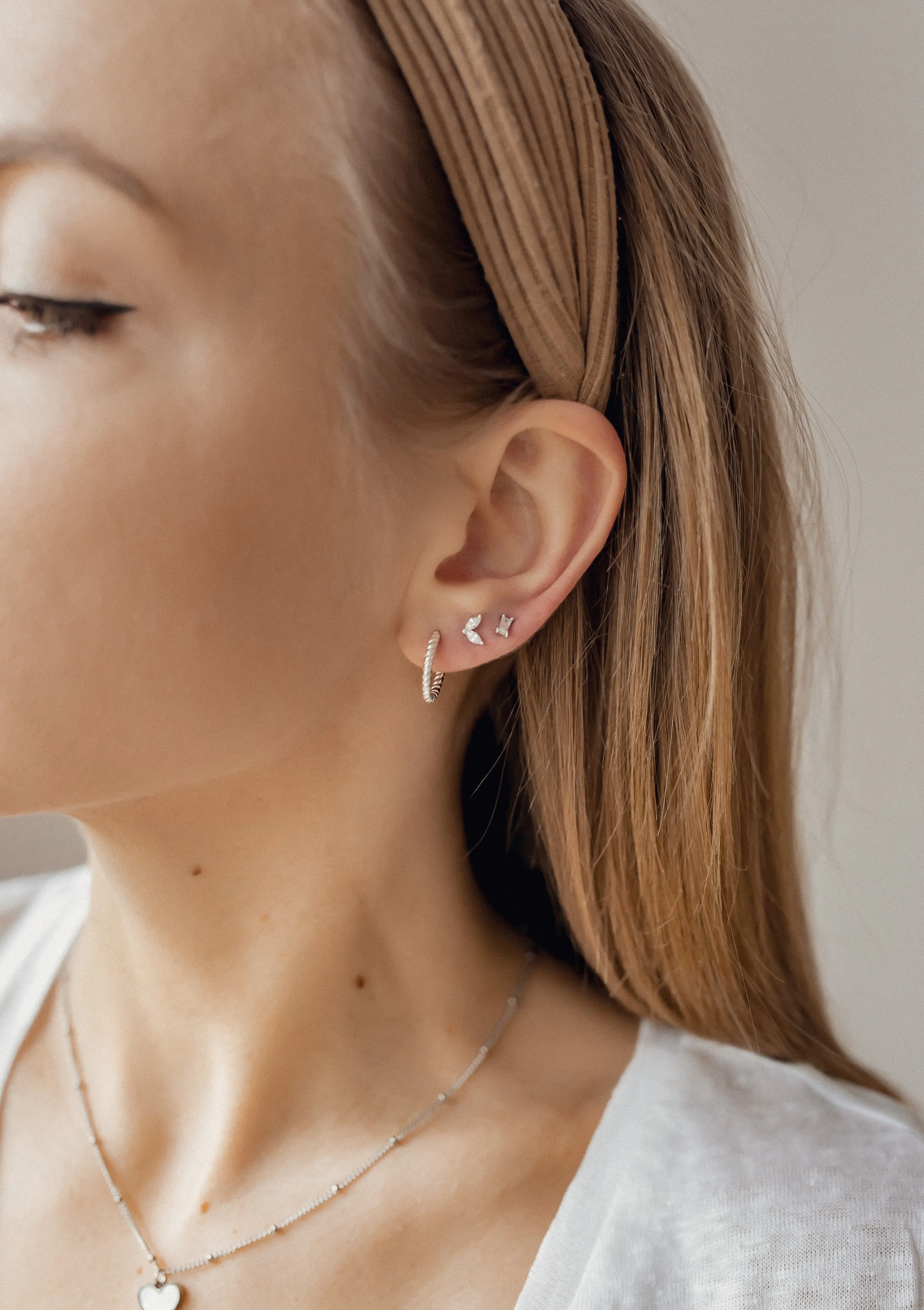 Twisted Hoop Earrings Sterling Silver
