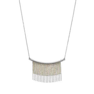 Two Tone Bar and Beaded Strand Necklace