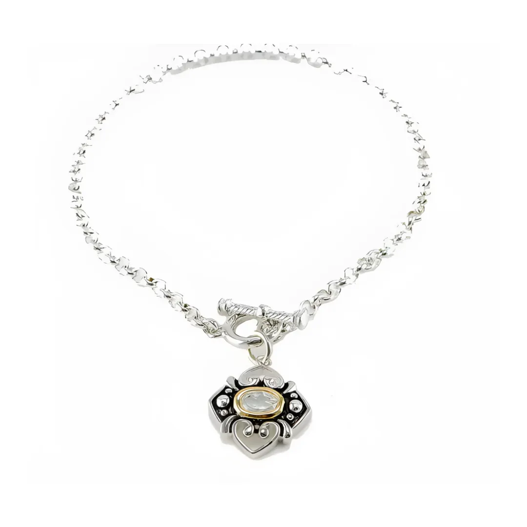 Two Tone Heart Charm Bracelet