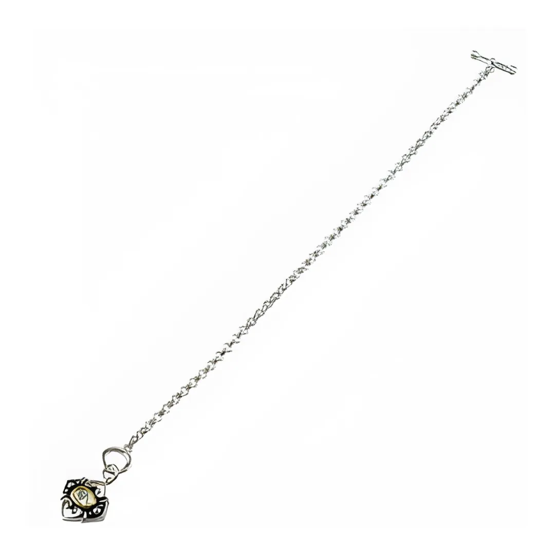 Two Tone Heart Charm Bracelet