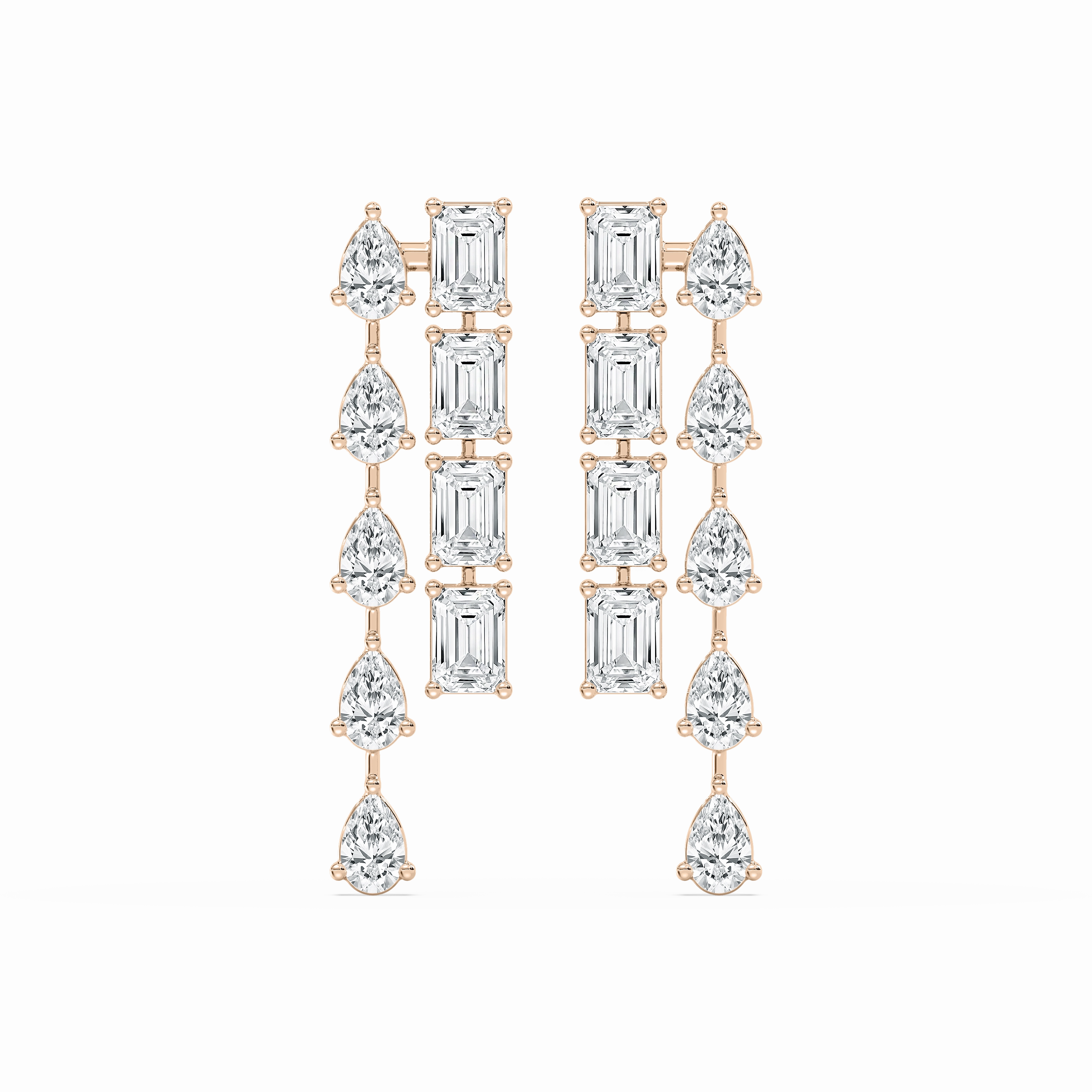 8 3?? ctw Pear & Emerald Lab Grown Diamond Bouble Lane Dangle Earrings Sophisticated Adornment