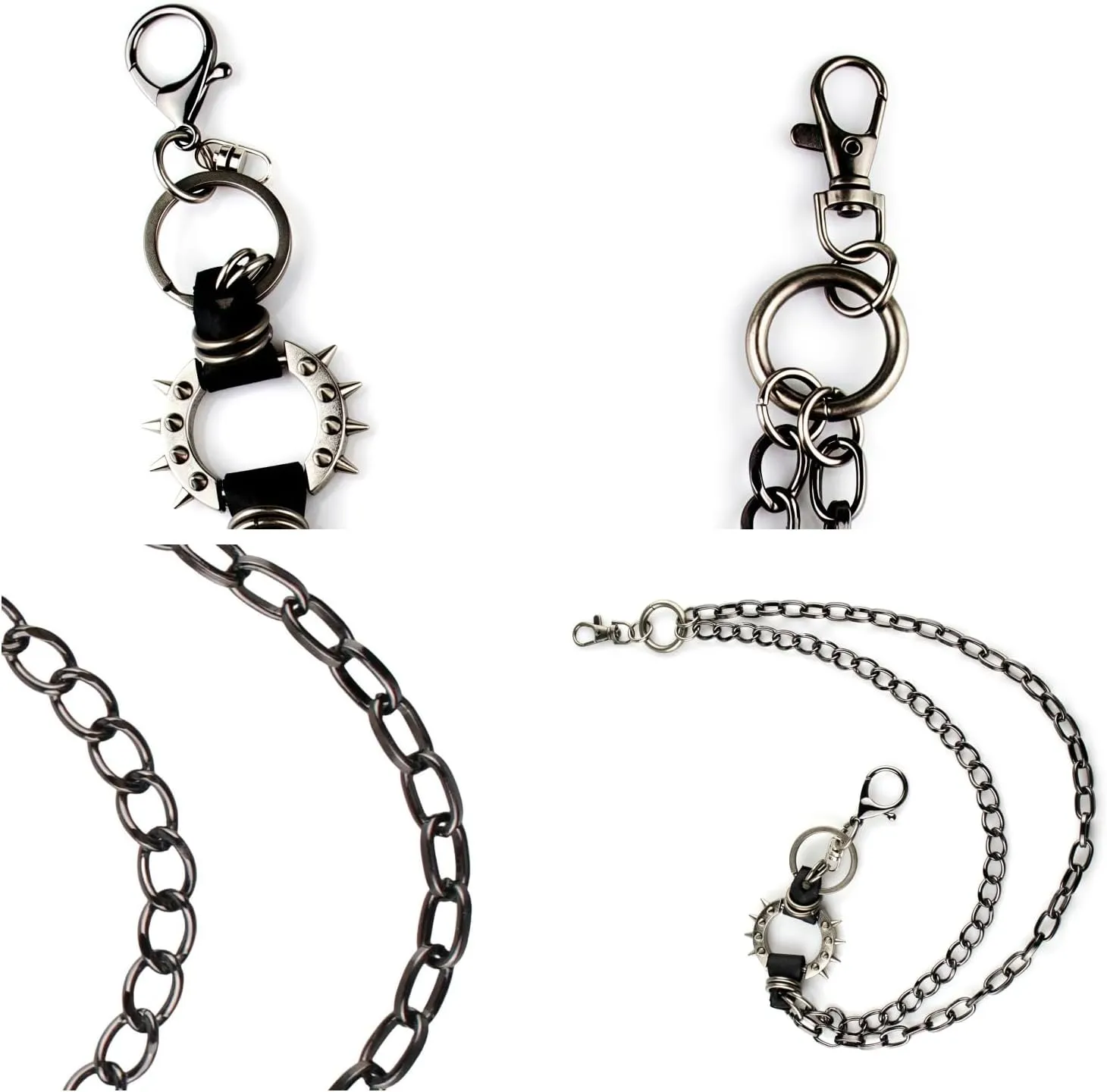 Unisex Punk Chains for Pants, Heavy Duty Belt Chains Hip Hop Trousers Jeans Chain with Lobster Clasps for Wallet Keys