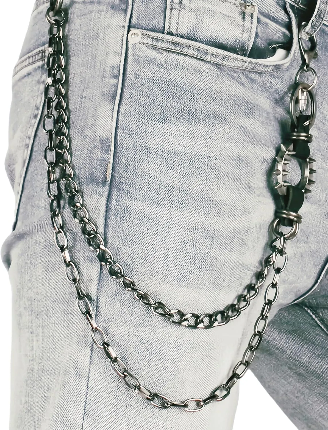 Unisex Punk Chains for Pants, Heavy Duty Belt Chains Hip Hop Trousers Jeans Chain with Lobster Clasps for Wallet Keys