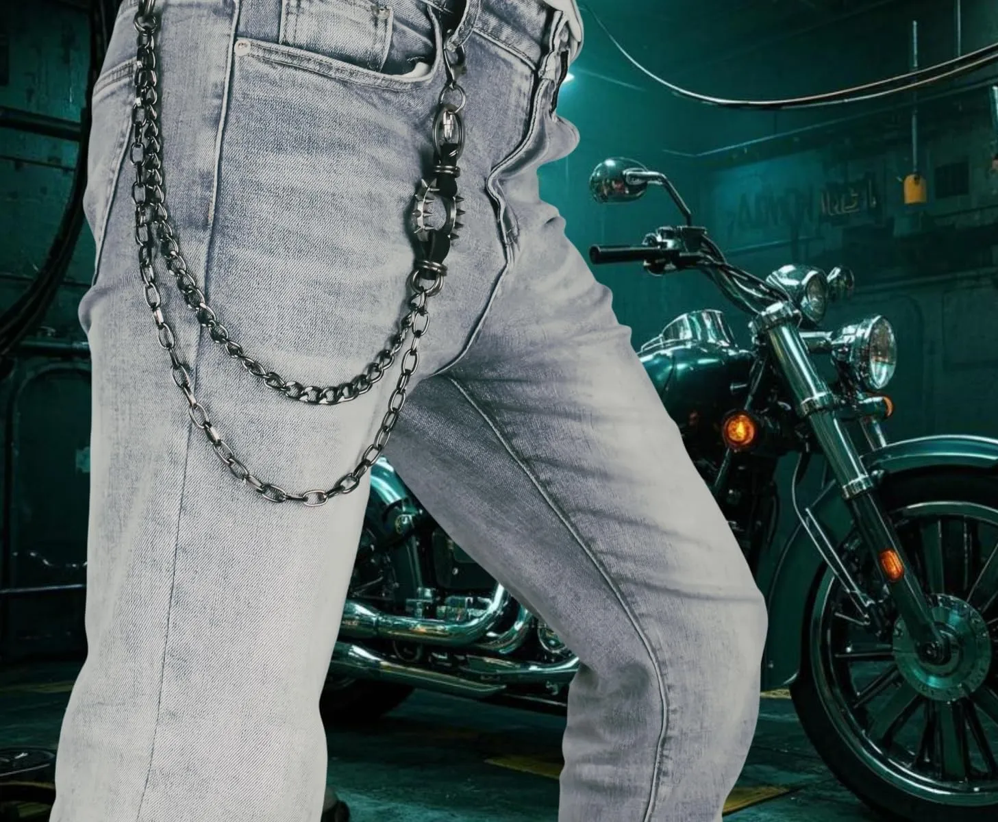 Unisex Punk Chains for Pants, Heavy Duty Belt Chains Hip Hop Trousers Jeans Chain with Lobster Clasps for Wallet Keys