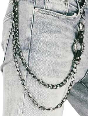 Unisex Punk Chains for Pants, Heavy Duty Belt Chains Hip Hop Trousers Jeans Chain with Lobster Clasps for Wallet Keys