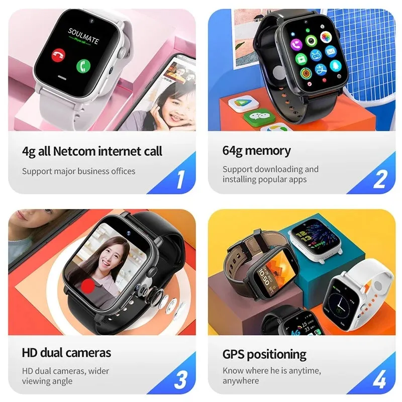 UNIWA X1S 1.9-inch IP67 Waterproof 4G Android Smart Watch with Dual Cameras – Perfect for Active Lifestyles