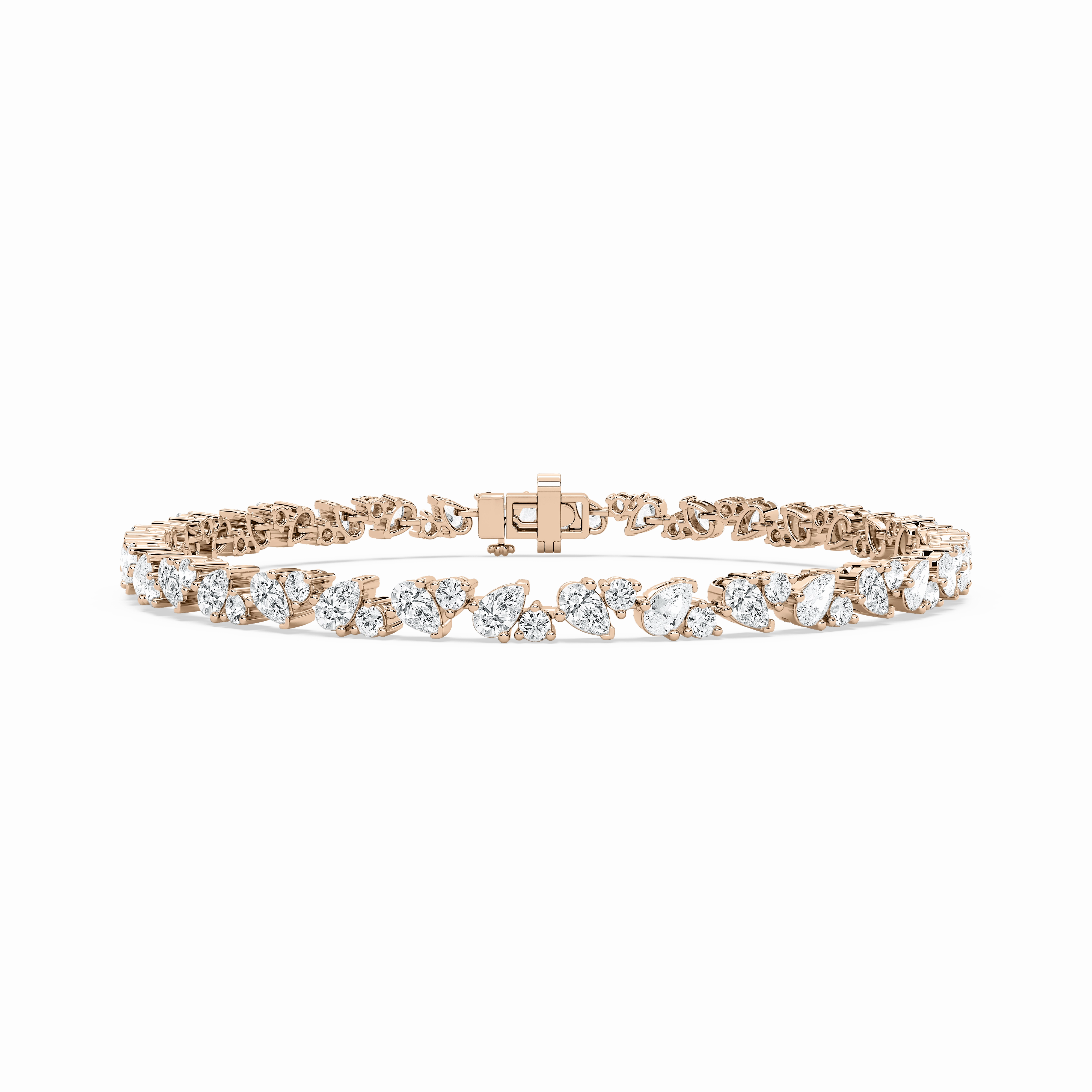 4 1?? ctw Round and Pear Lab Grown Diamond Duo Tennis Bracelet - 7 Inches Commendable Fusions Smooth Transition