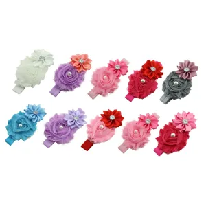 UPKOCH Floral Headband for Girls Bow Headband Girls Hair Accessories 10 Colors Elastic