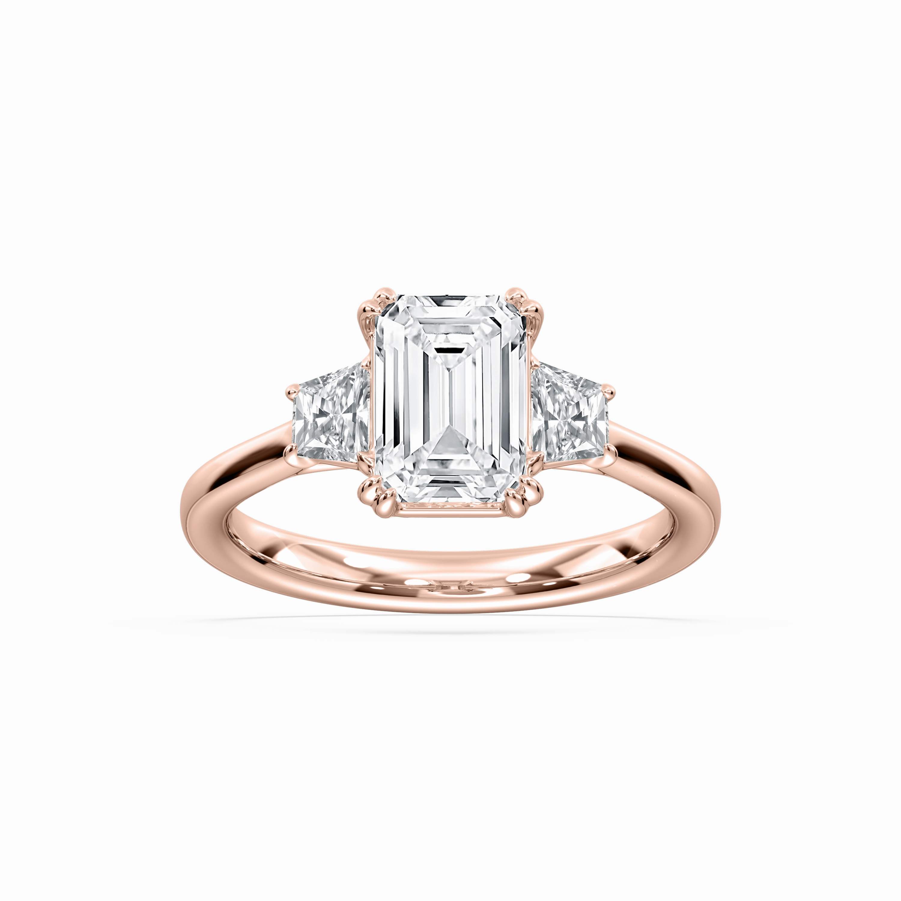 Wardrobe Essential Astra 2 ? ctw Emerald Lab Grown Diamond Three Stone Engagement Ring