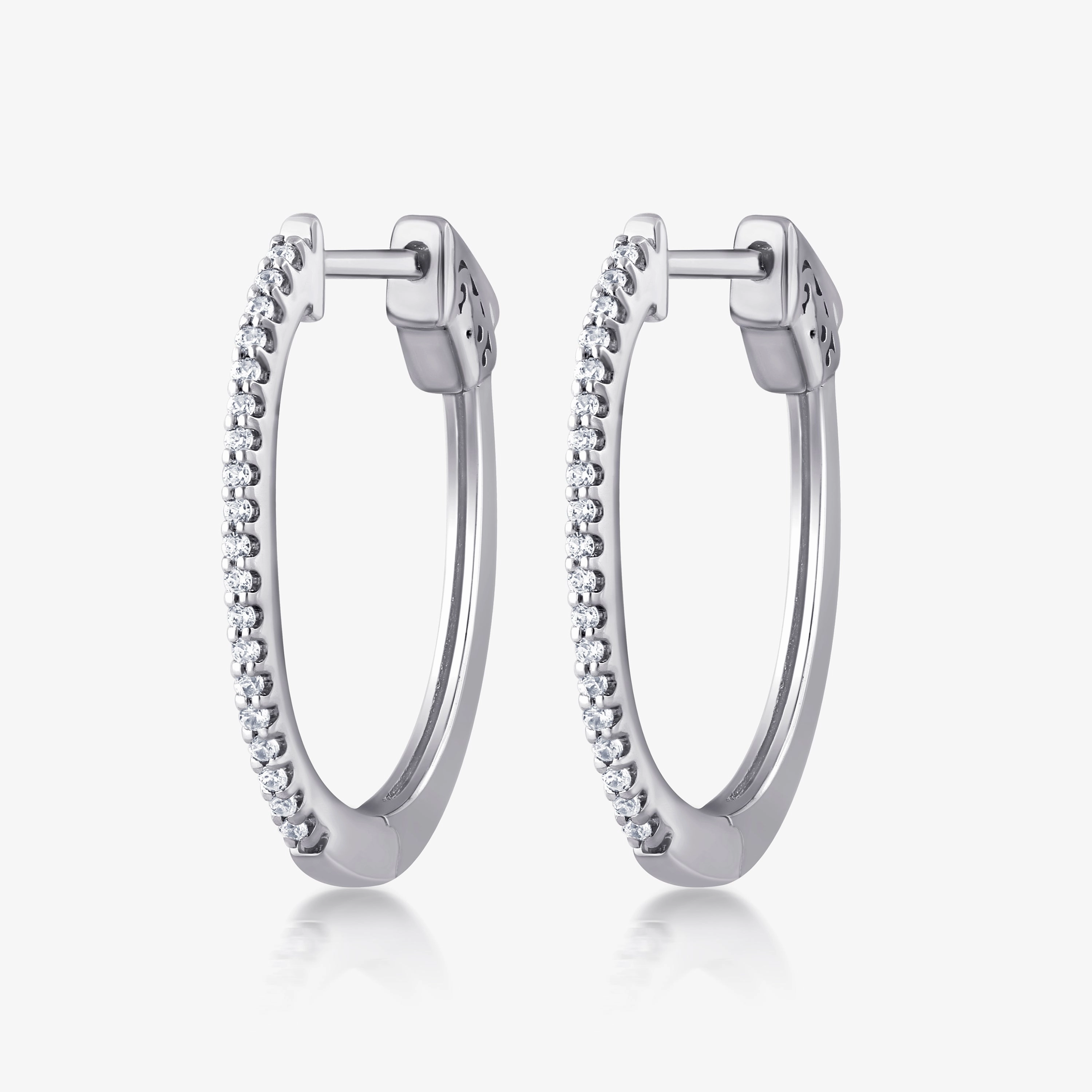 Graceful Style 1/6 ctw Round Lab Grown Diamond Petite Hinged Hoop Earrings