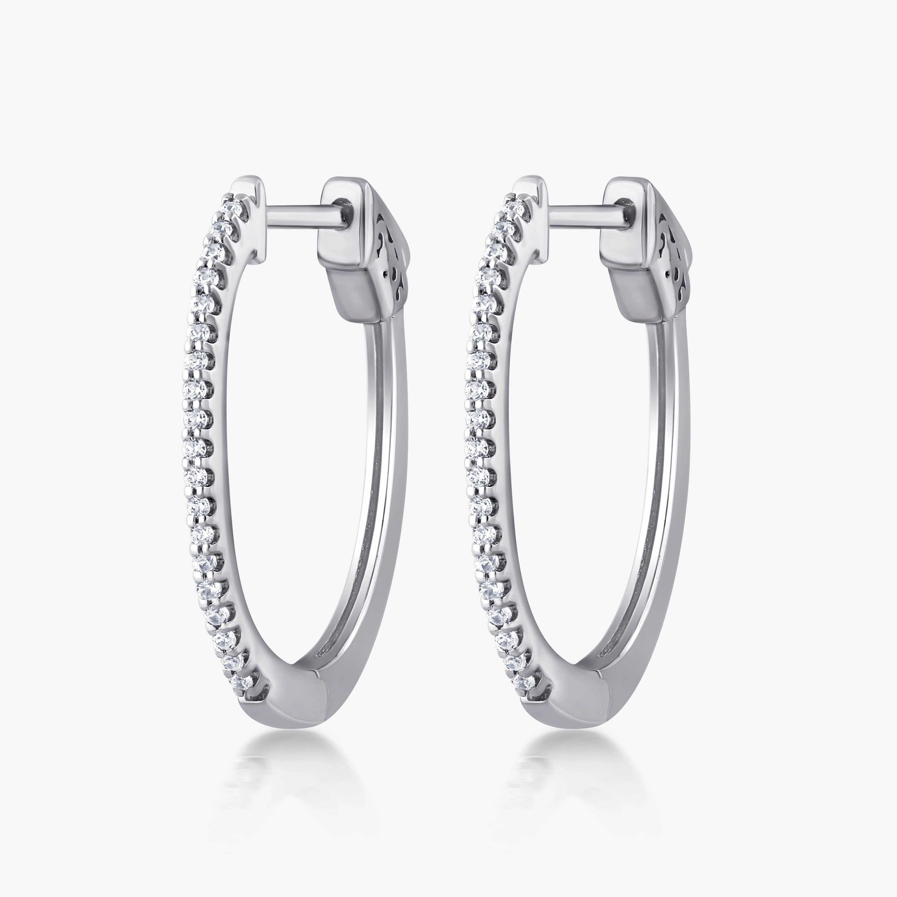 1/6 ctw Round Lab Grown Diamond Petite Hinged Hoop Earrings Shiny Product