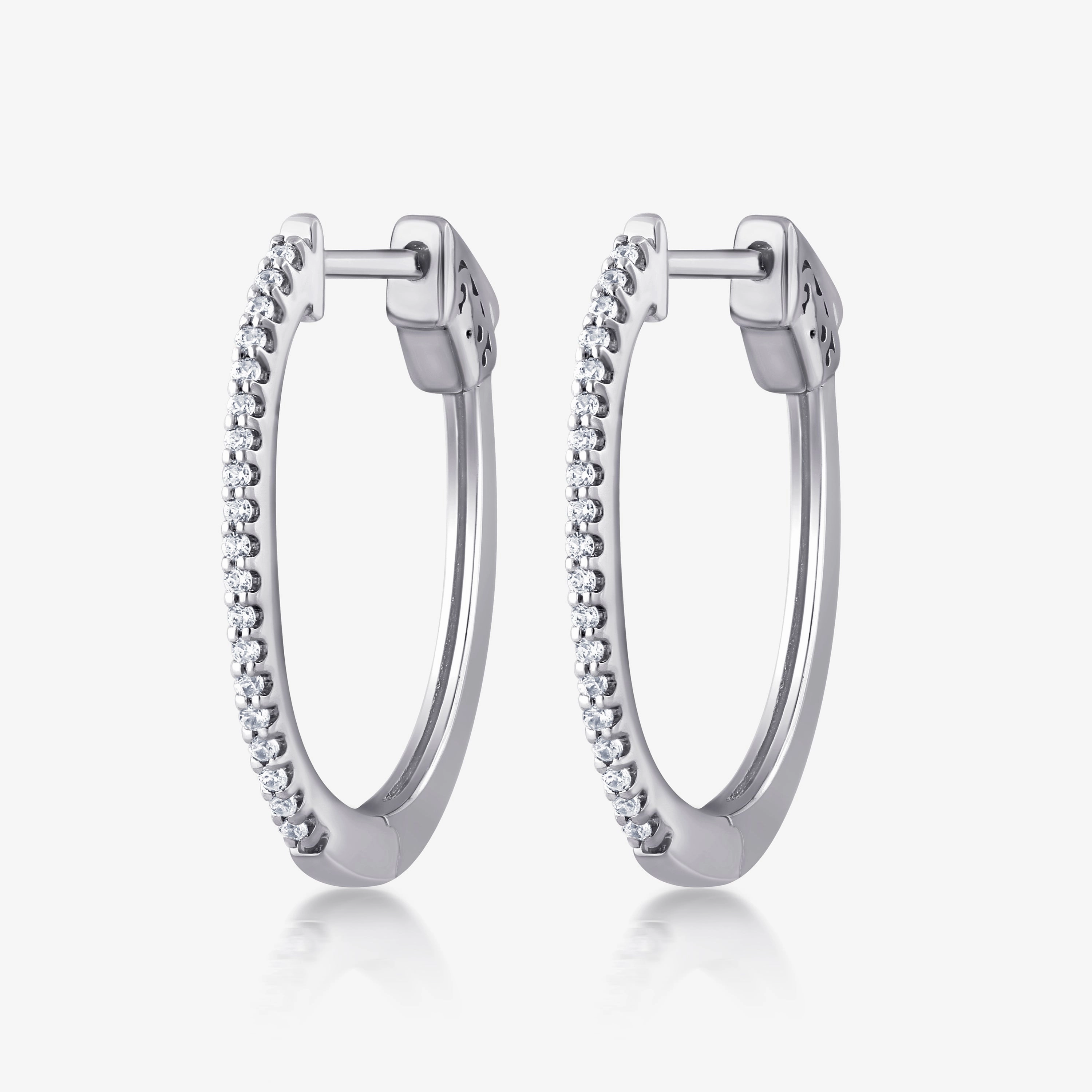 1/6 ctw Round Lab Grown Diamond Petite Hinged Hoop Earrings Winter Accent Luxurious Vibe