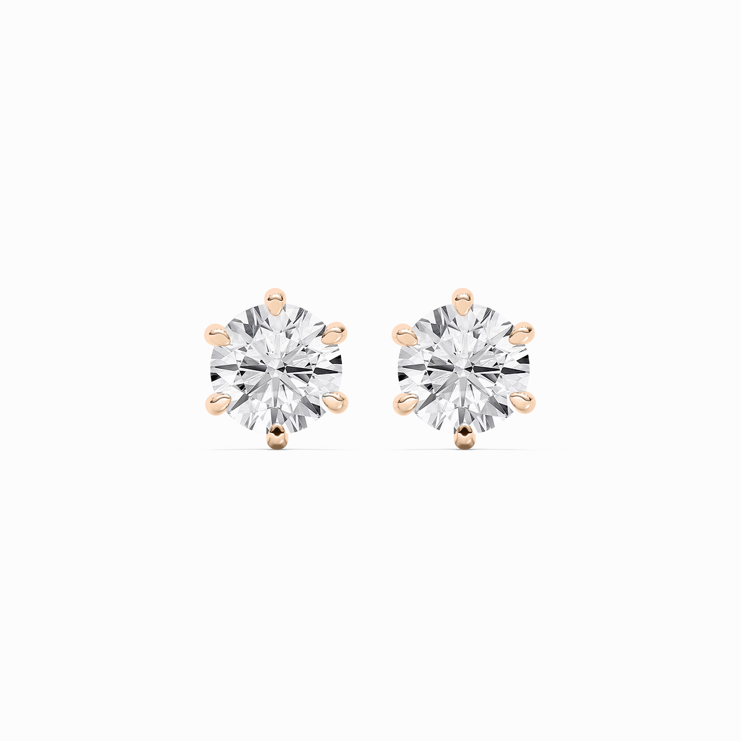 4 ctw Round Lab Grown Diamond Six Prong Stud Earrings Office Piece