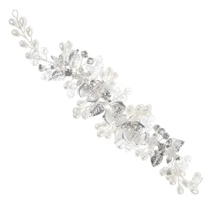 Vaguelly Luxury Bridal Headpiece Crystal Headband Pearl Detail for Wedding Engagement Parties