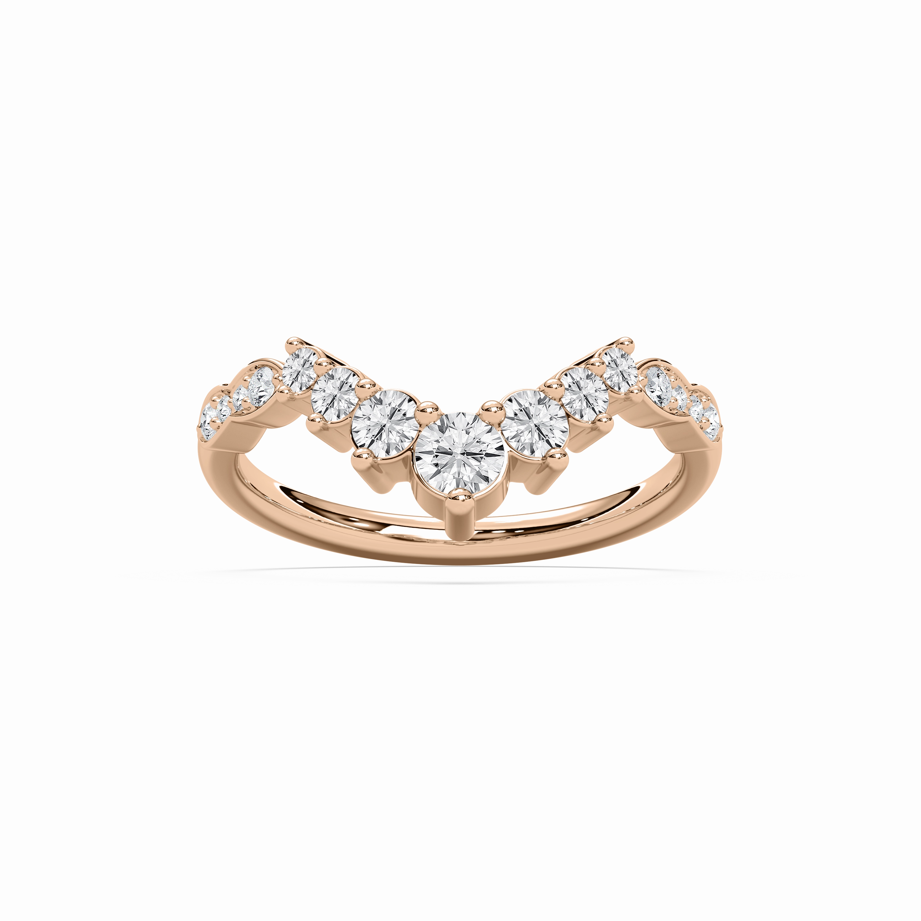 Modern Emblem Limited Series Valen 3/4 ctw Round Lab Grown Diamond Graduated Curved Band