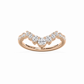 Valen 3/4 ctw Round Lab Grown Diamond Graduated Curved Band Sentimental Jewelry Occasion Wear